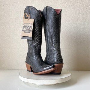 NEW Junk Gypsy Lane Desert Highway Womens Western Boots 6 Black Cowboy Snip Toe
